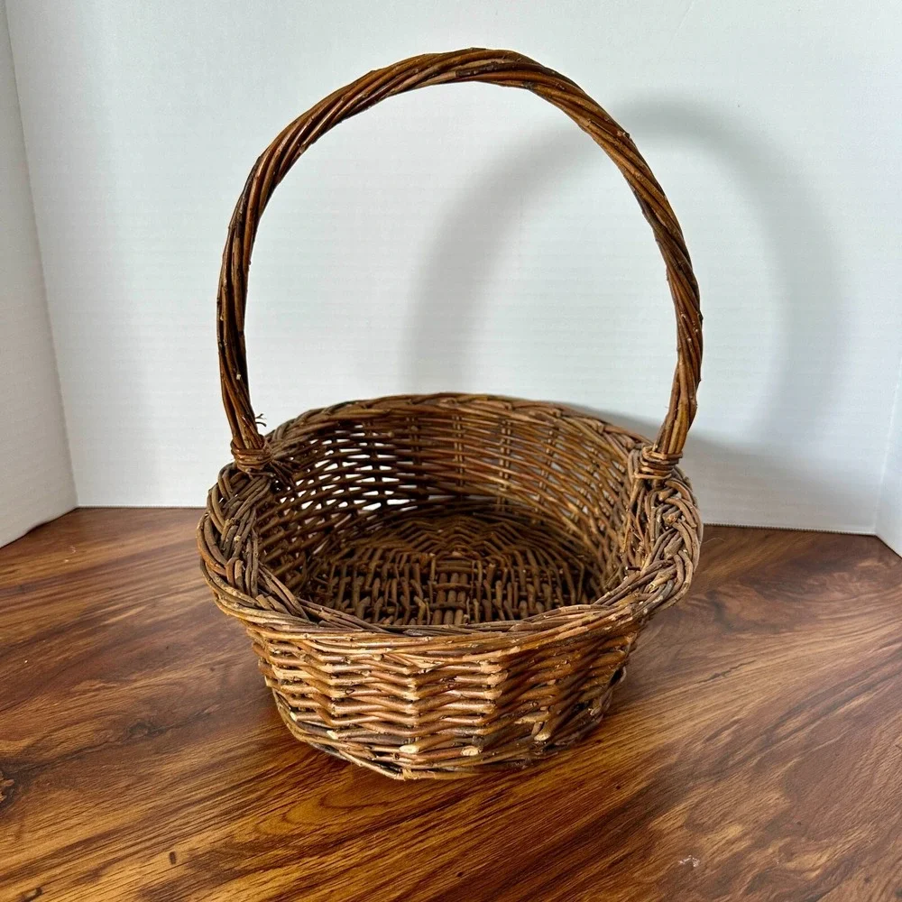 Rustic Wicker Basket with Handle 11